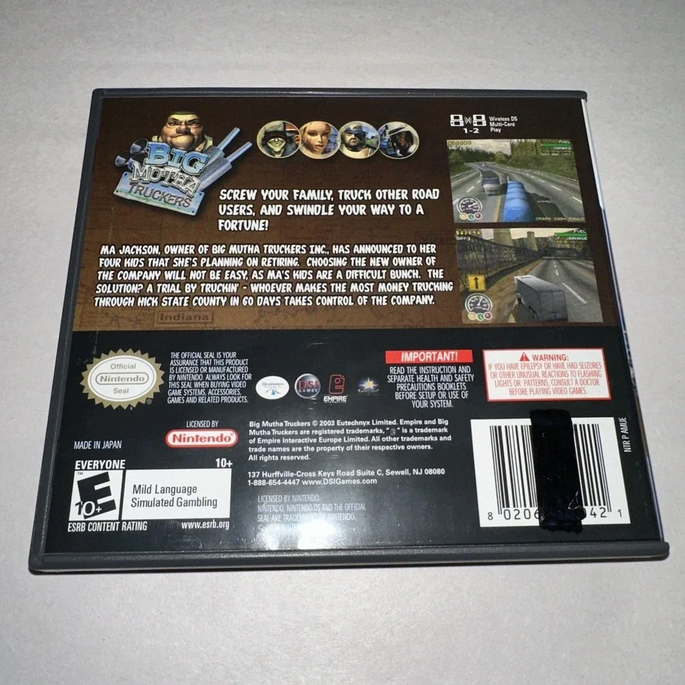 Big Mutha Truckers (Nintendo DS, 2004) CIB Complete With Manual Exc Condition